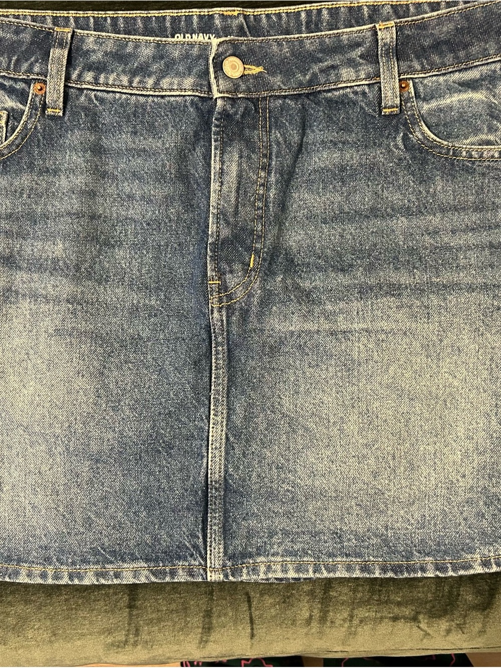 Old Navy Blue Denim Mid-Rise Skirt